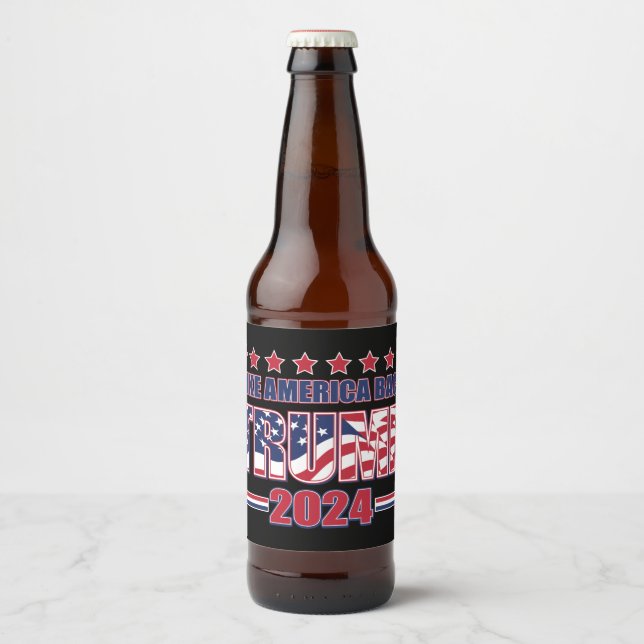 Étiquette Pour Bouteilles De Bière Take America Back Trump 2024 (Devant)