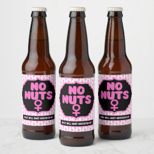 Étiquette Pour Bouteilles De Bière Team No Nuts Funny Baby shower de révélation de ge
