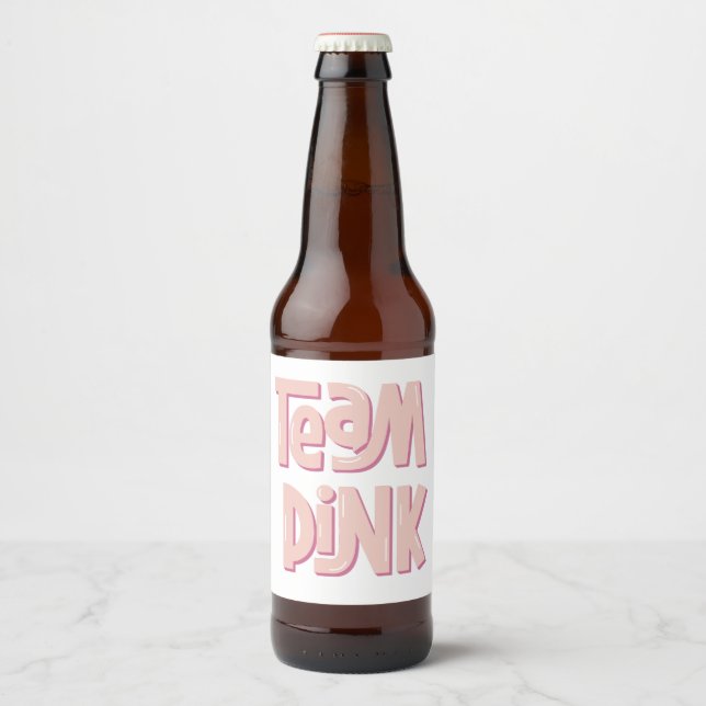 Étiquette Pour Bouteilles De Bière Team Pink (Devant)