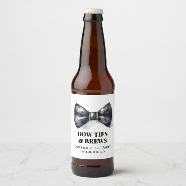 Étiquette Pour Bouteilles De Bière Témoin de mariage noeud papillon (Devant)
