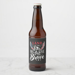 Étiquette Pour Bouteilles De Bière Terre des Libres à cause du courageux vétéran