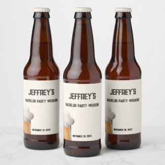 Étiquette Pour Bouteilles De Bière Texte personnalisé pour un week-end d'enterrement