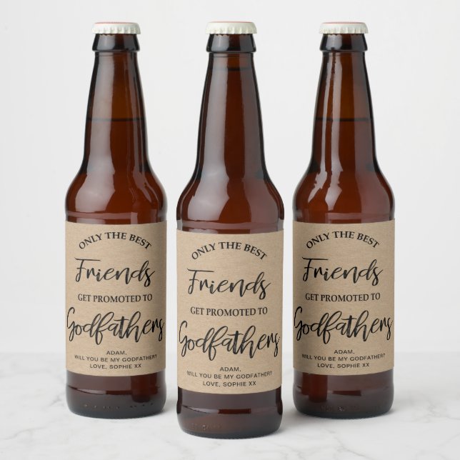 Étiquette Pour Bouteilles De Bière Texture moderne Kraft Proposition du parrain (Bouteilles)