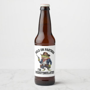 Étiquette Pour Bouteilles De Bière Tiens-toi partenaire je suis un cow-boy grenouille