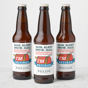Étiquette Pour Bouteilles De Bière Travailleur postal à la retraite Facteur Retraite