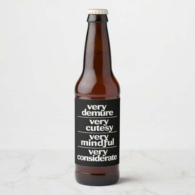 Étiquette Pour Bouteilles De Bière Très Démocratie Très Cutesy Très Considérable Démo (Devant)