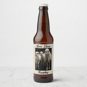 ÉTIQUETTE POUR BOUTEILLES DE BIÈRE TROIS SHEEP PHOTO BIÈRE ÉTIQUETTE