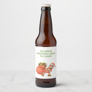Étiquette Pour Bouteilles De Bière Trop de joie de Noël à porter ! Salami