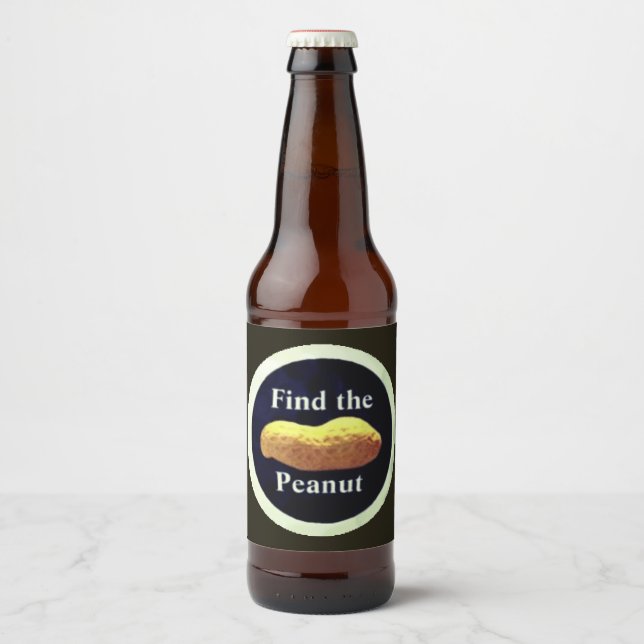 ÉTIQUETTE POUR BOUTEILLES DE BIÈRE TROUVER LA PEANUT (Devant)