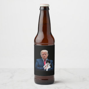 Étiquette Pour Bouteilles De Bière Trump 2024 Chat MAGA Drôle Chat Trump