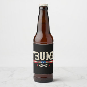 Étiquette Pour Bouteilles De Bière Trump 45 47 États-Unis Drapeau rétro Vintage
