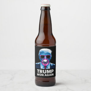 Étiquette Pour Bouteilles De Bière Trump a encore gagné Élection 2024 Vote Président