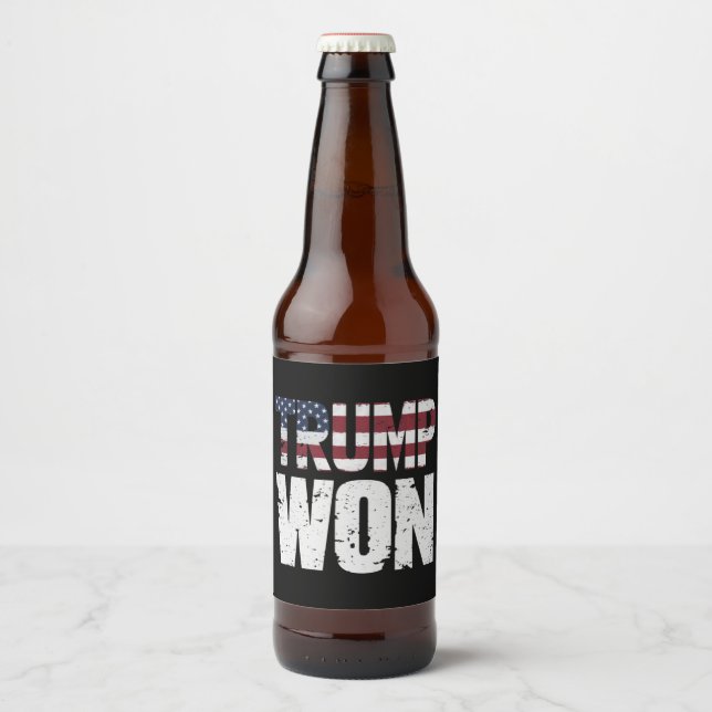 Étiquette Pour Bouteilles De Bière Trump a gagné la 47e élection présidentielle améri (Devant)