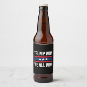 Étiquette Pour Bouteilles De Bière Trump a Gagné Nous Avons Tous Gagné 2024 Drapeau U