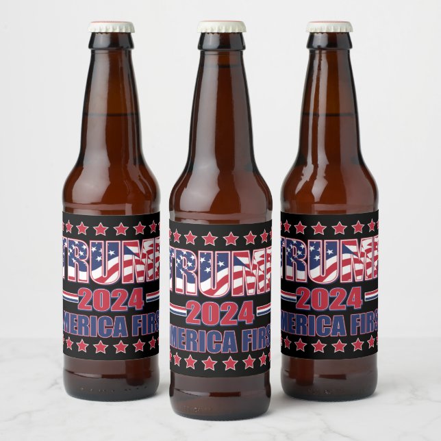 Étiquette Pour Bouteilles De Bière Trump Amérique d'abord (Bouteilles)