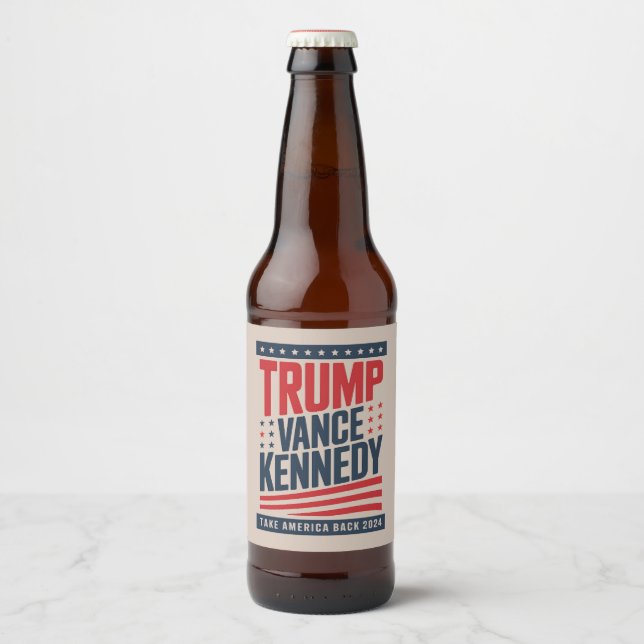 Étiquette Pour Bouteilles De Bière Trump Vance Kennedy Reprendre l'Amérique 2024 (Devant)