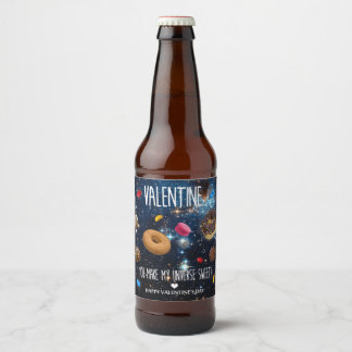 Étiquette Pour Bouteilles De Bière Tu fais de mon univers un doux Valentin