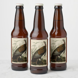 Étiquette Pour Bouteilles De Bière Turquie sauvage (mâle) des oiseaux d'Amérique d'Au