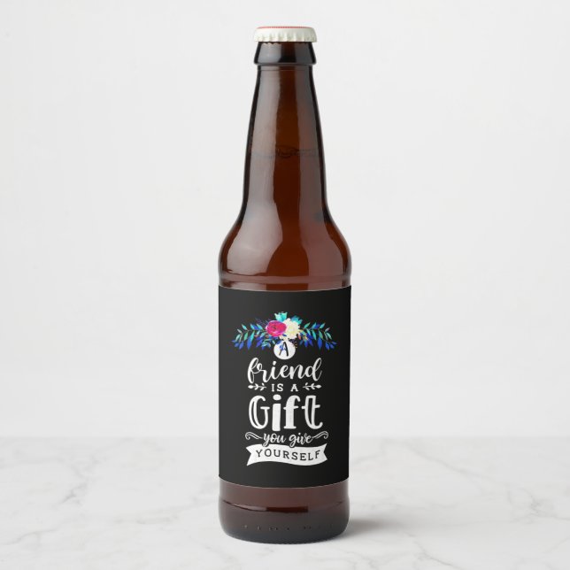Étiquette Pour Bouteilles De Bière Un ami est un cadeau (Devant)