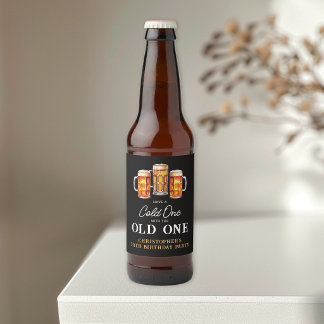 Étiquette Pour Bouteilles De Bière Un Verre Froid Avec La Bière De L'Ancien 50e Anniv