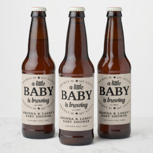 Étiquette Pour Bouteilles De Bière Une Baby Shower 'Un Bébé se Prépare'