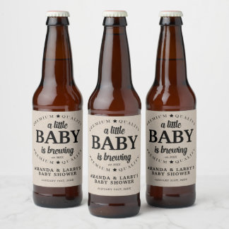 Étiquette Pour Bouteilles De Bière Une Baby Shower 'Un Bébé se Prépare'