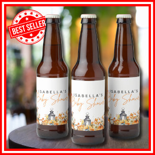 Étiquette Pour Bouteilles De Bière Une petite citrouille Fête prénatale automnale flo
