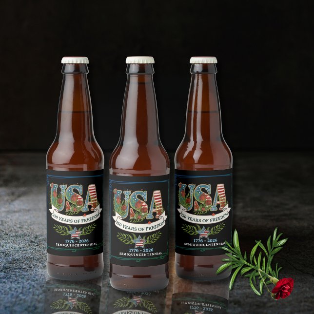 Étiquette Pour Bouteilles De Bière US 250 Aurora Black Beer Bottle Label (US 250 Aurora Black Beer Bottle Label)