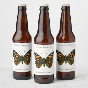 Étiquette Pour Bouteilles De Bière Vanessa cardui - La bière à papillon peinte B