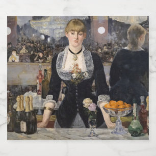 Étiquette Pour Bouteilles De Bière Victorian Bar Girl at Folies Bergere in France