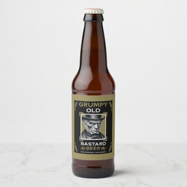 Étiquette Pour Bouteilles De Bière Vieux bâtard Grumpy (Devant)