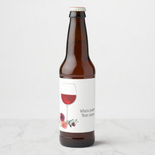 Étiquette Pour Bouteilles De Bière vin rouge, joie anniversaire Bière Étiquette boute