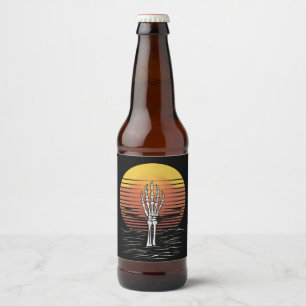 Étiquette Pour Bouteilles De Bière Vintage Rétro Coucher de soleil Halloween Zombie M