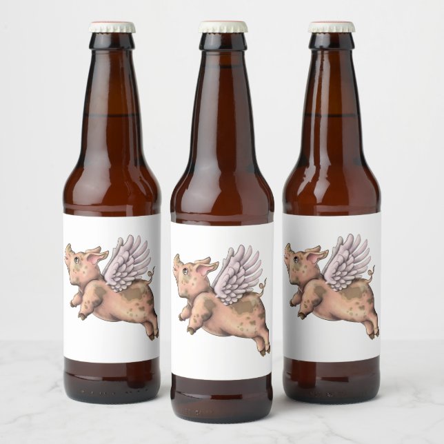 Étiquette Pour Bouteilles De Bière Voler des cochons (Bouteilles)