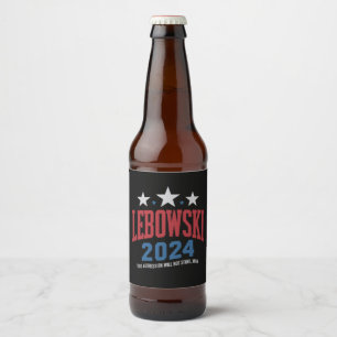 Étiquette Pour Bouteilles De Bière Vote drôle de Lebowski pour l'élection politique 2