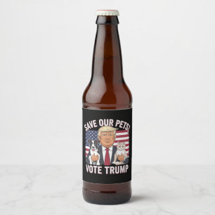 Étiquette Pour Bouteilles De Bière Votez Trump Sauvez Nos Animaux de Compagnie Chats 