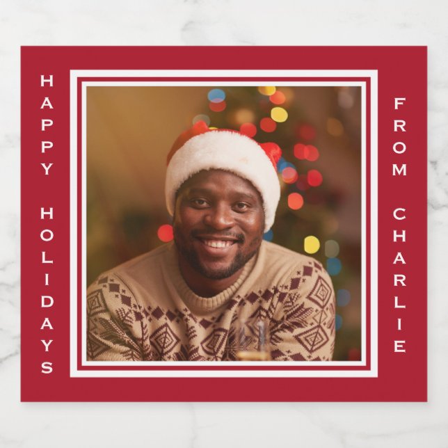 Étiquette Pour Bouteilles De Bière VOTRE Instragram photo & texte personnalisé étique (Étiquettes simples)