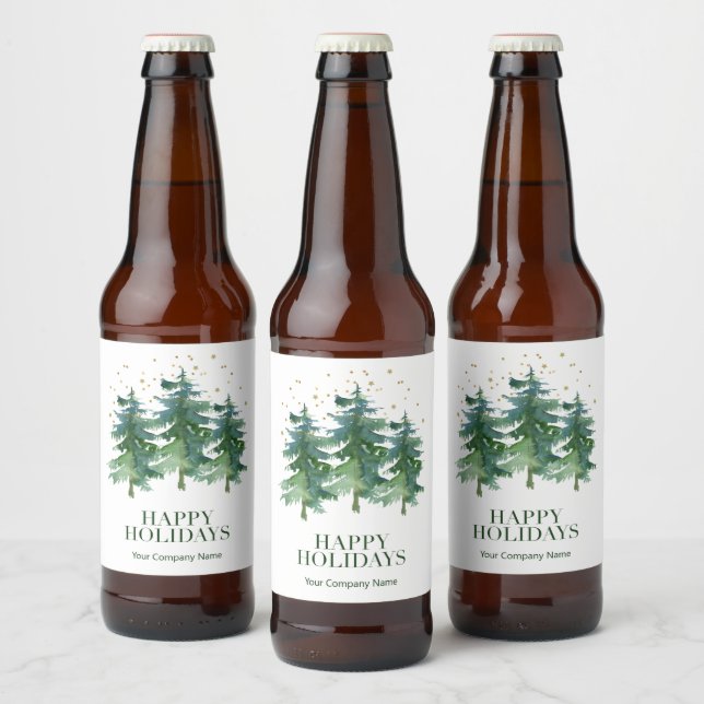 Étiquette Pour Bouteilles De Bière Winter Forest Company Bière de vacances Étiquette  (Bouteilles)