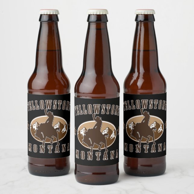 Étiquette Pour Bouteilles De Bière Yellowstone Montana (Bouteilles)
