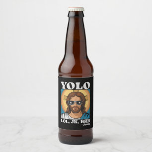 Étiquette Pour Bouteilles De Bière YOLO LOL JK BRB Jésus drôle de Pâques