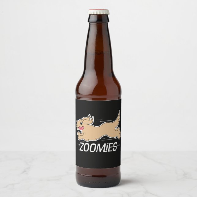 Étiquette Pour Bouteilles De Bière Zoomie de chien (Devant)