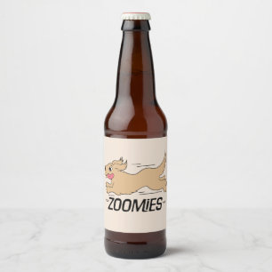 Étiquette Pour Bouteilles De Bière Zoomies de chien drôle