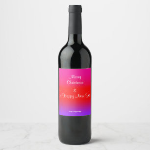 Étiquette Pour Bouteilles De Vin 100 % Bonheur Festive Magenta Rouge Violet Ombre