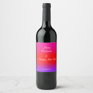 Étiquette Pour Bouteilles De Vin 100 % Bonheur Festive Magenta Rouge Violet Ombre