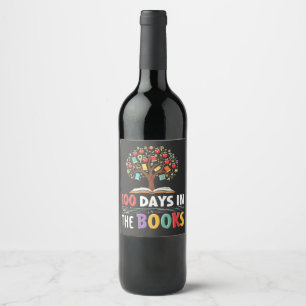 Étiquette Pour Bouteilles De Vin 100 Jours dans les livres Jours de livre scolaire