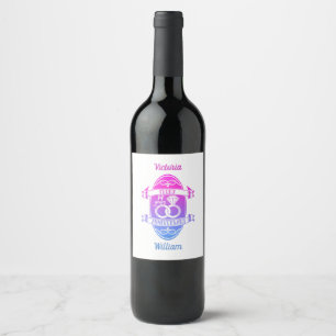 Étiquette Pour Bouteilles De Vin 14 ans ivoire traditionnel 14e anniversaire de mar