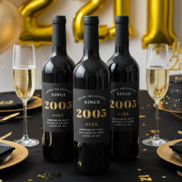 21e anniversaire Nom 2005 Black Gold Elegant Chic