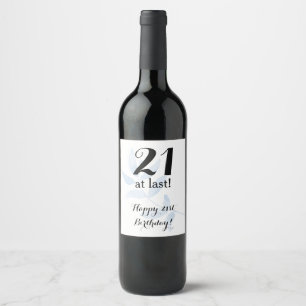 Étiquette Pour Bouteilles De Vin 21ème Aquarelle d'anniversaire