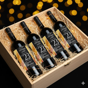 Étiquette Pour Bouteilles De Vin 23e anniversaire de Mariage de Topaz impérial