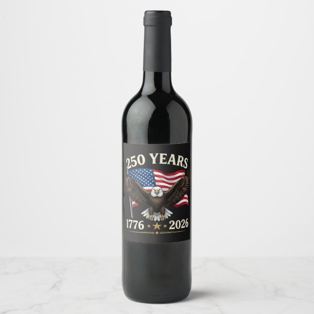Étiquette Pour Bouteilles De Vin 250e anniversaire USA (Devant)